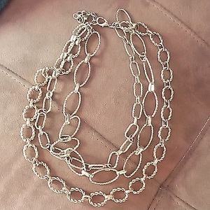 Vintage Gold three layer chain necklace